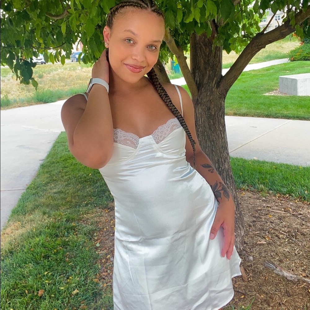 SHEIN camisole white slip dress
